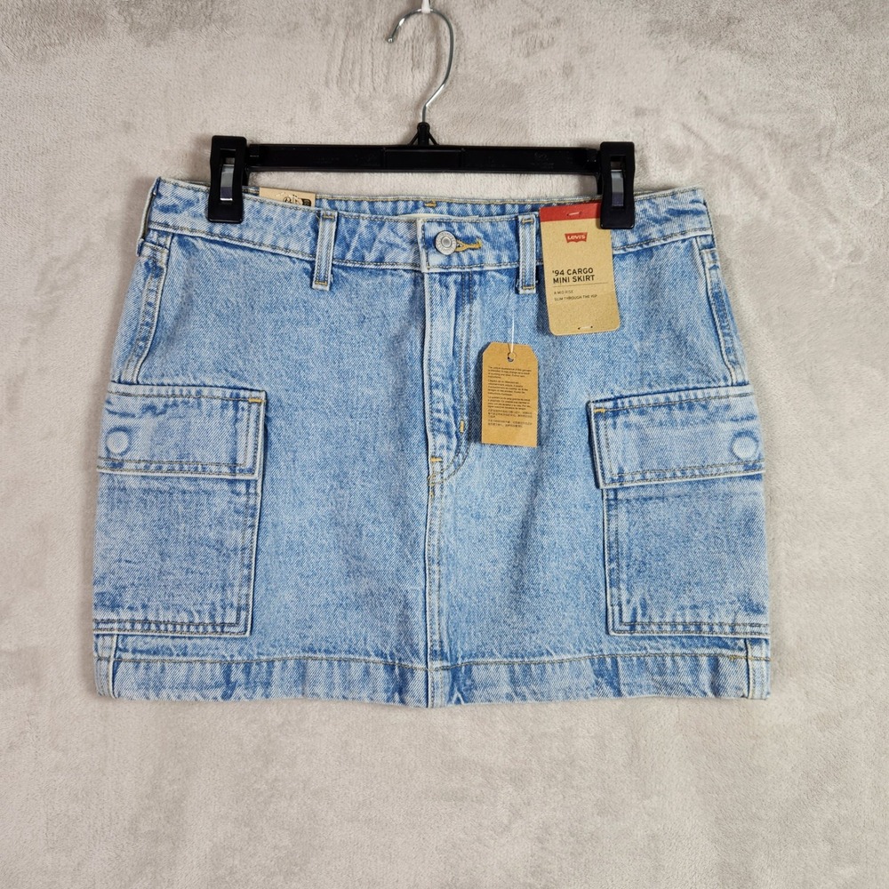 Levi's Light Blue Denim Cargo Pocket Mini Skirt
